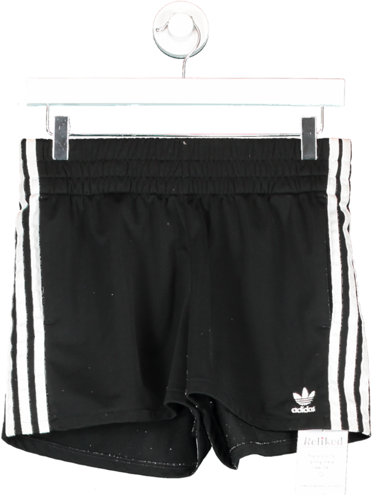 adidas Black Original Three Stripe Shorts UK S
