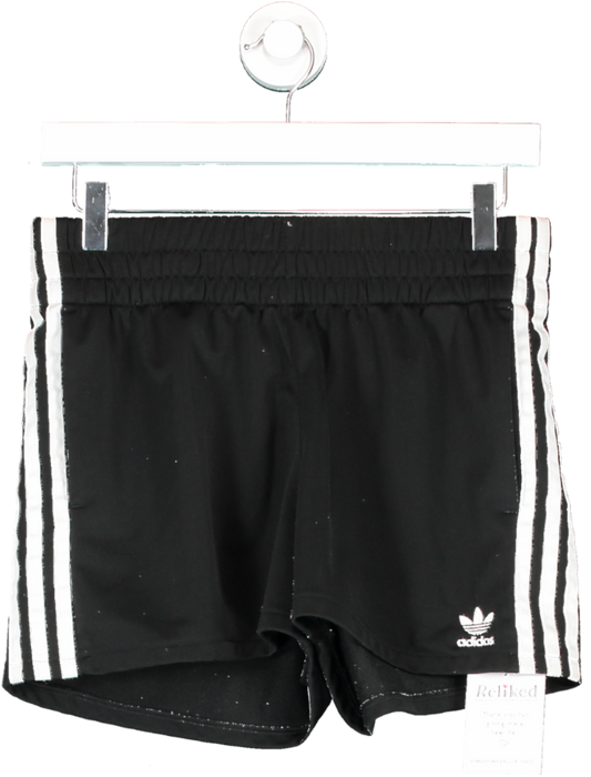 adidas Black Original Three Stripe Shorts UK S