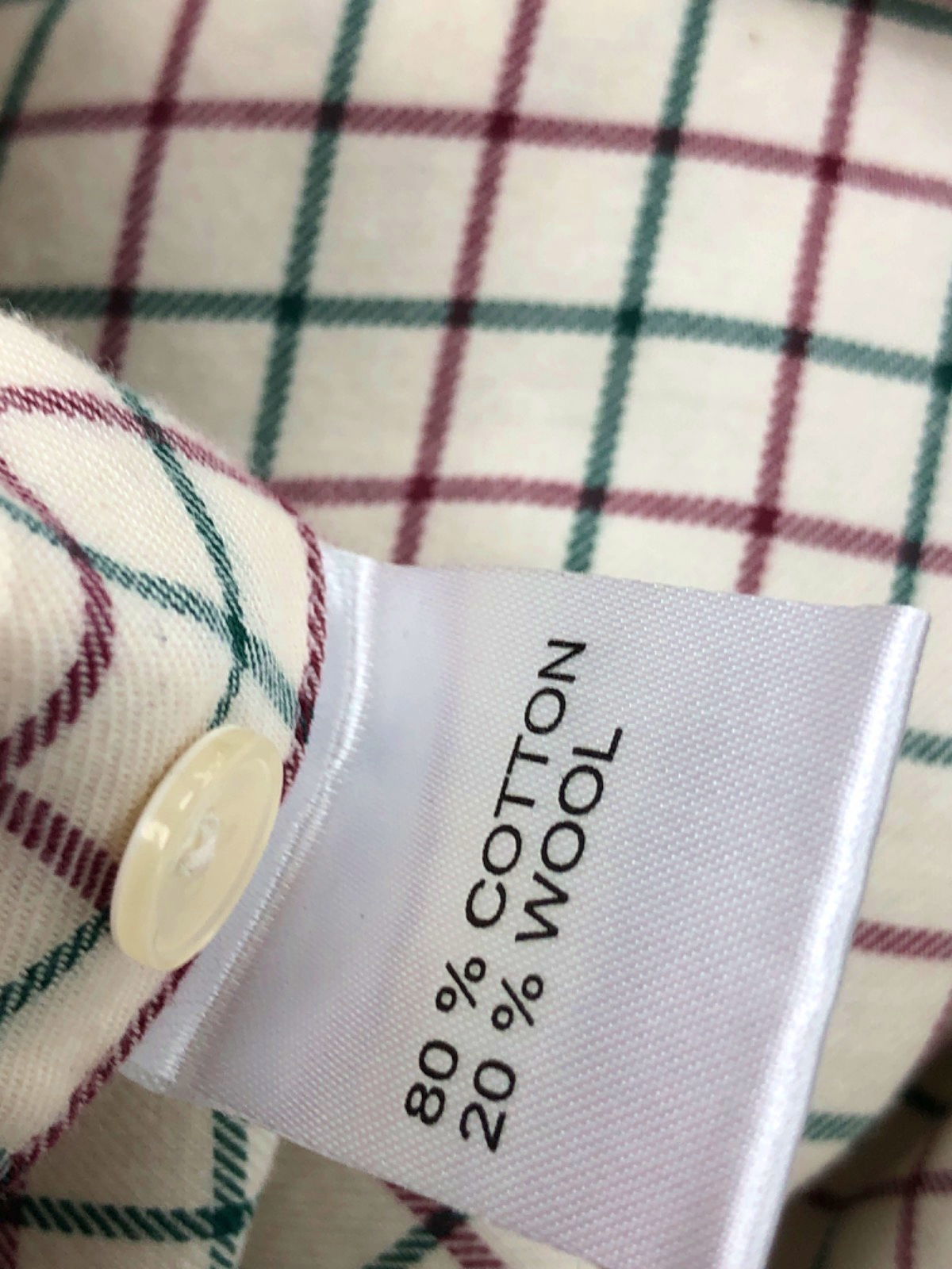 Cordings Cream Check Shirt UK 16-41