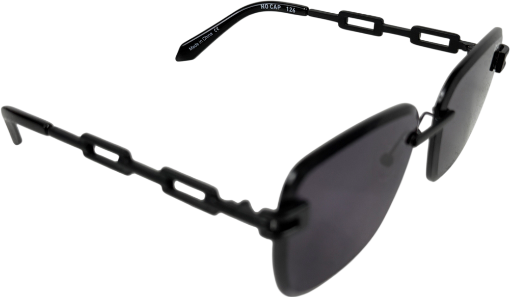 QUAY Black No Cap Square Sunglasses in Case