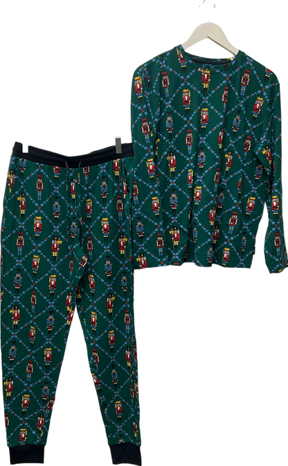 Chelsea Peers Green Nutcracker Print Long Pyjamas Set, Teal 12 Years