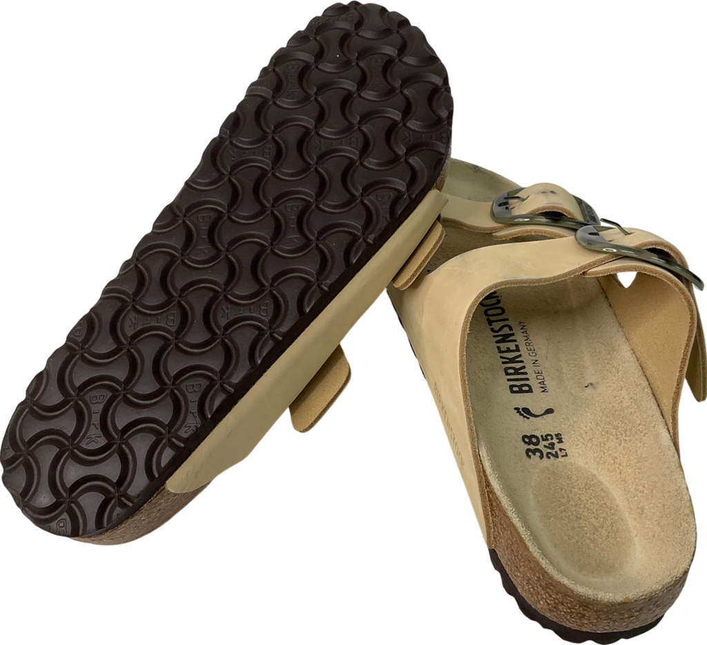 Birkenstock Brown Arizona Big Buckle Sandals Cream Tortoiseshell UK 5 EU 38 👠