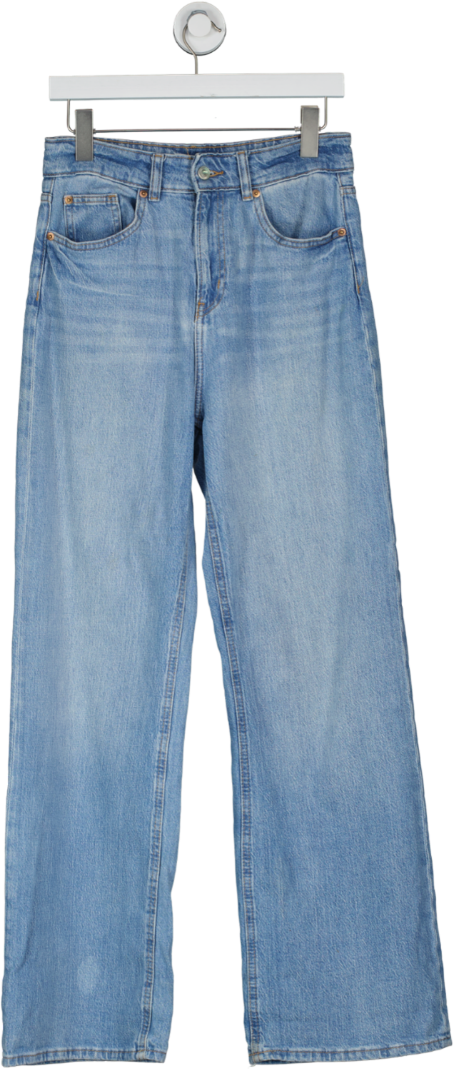 H&M Blue Wide High Jeans UK 10