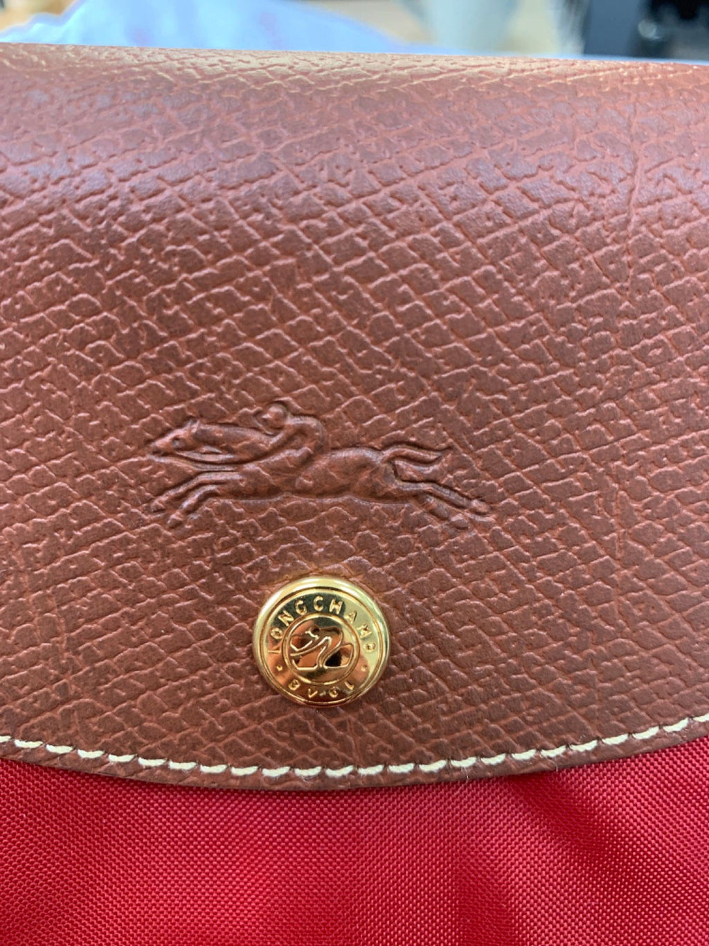 Longchamp Red Le Pliage Tote Bag