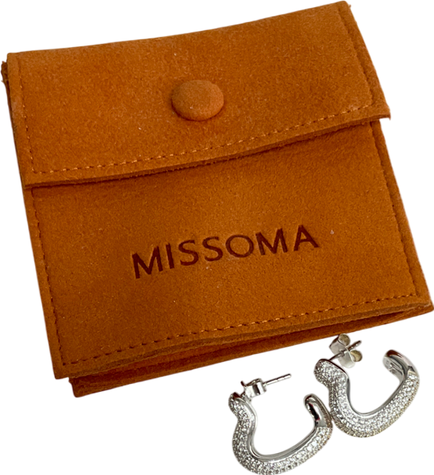 Missoma Metallic Hoop Earrings In Sterling Silver With Cubic Zirconia One Size