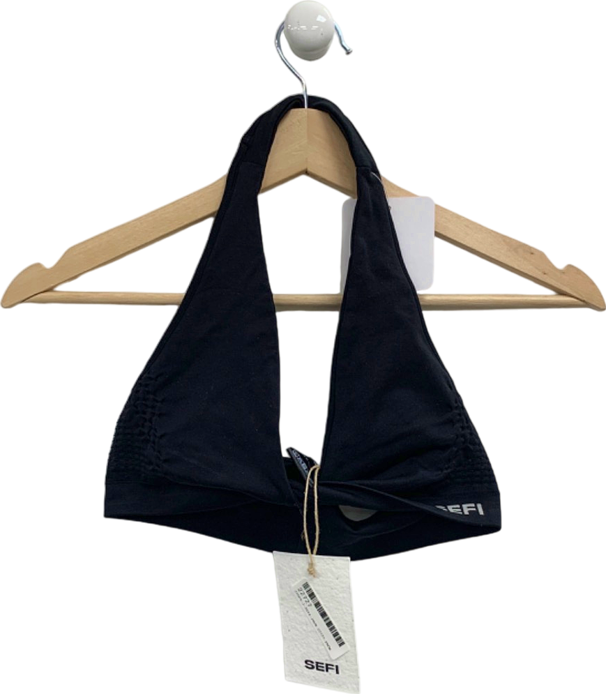 SEFI Black Waffle Halter Bra M