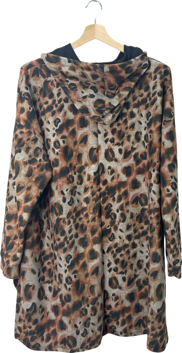 Yours Multi Leopard Print Hooded Top UK 22-24