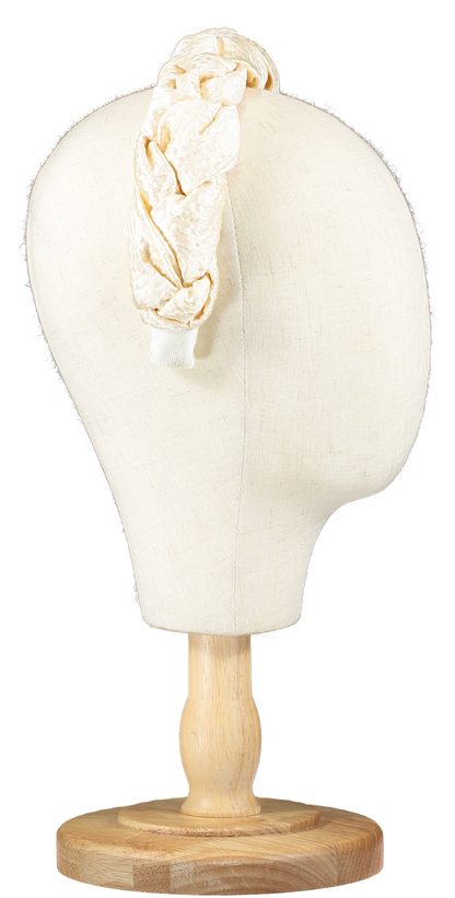 Jennifer Behr Cream Lori Headband In Silk Faille One Size