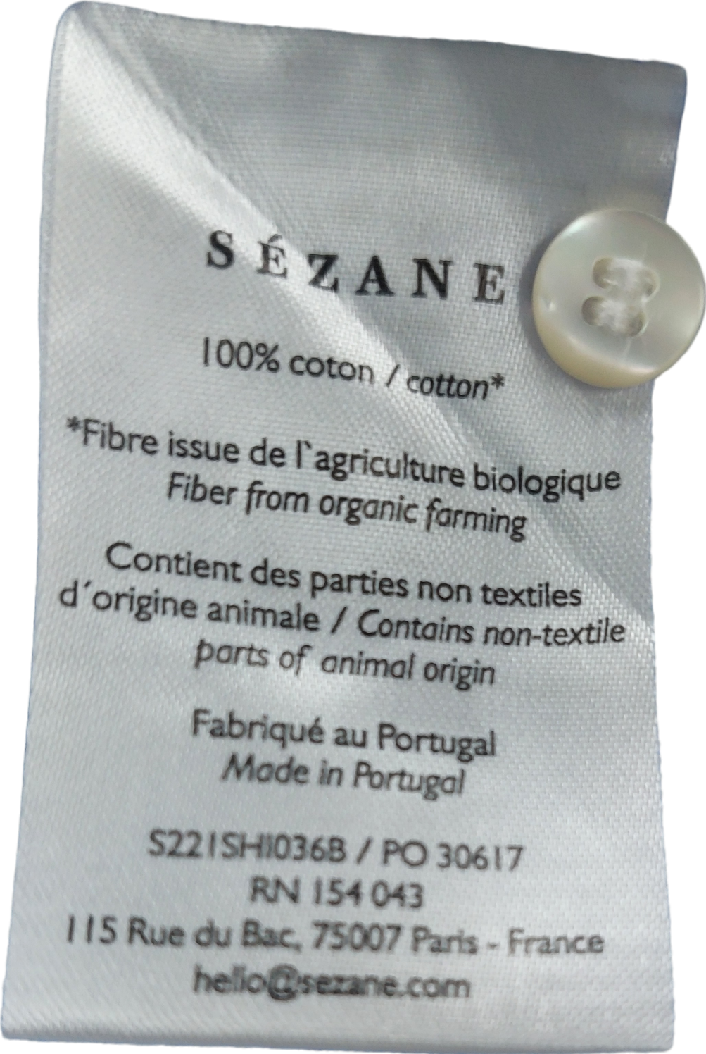 Sézane Blue Organic Cotton Shirt UK M
