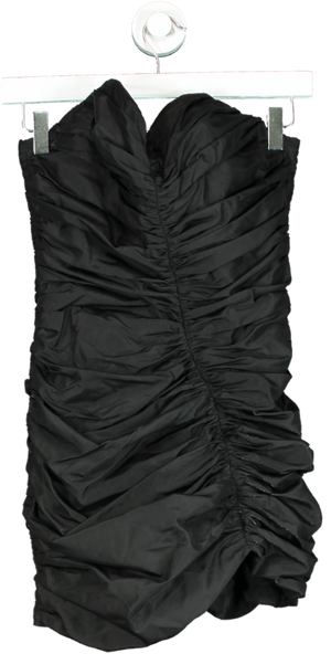 nds The Label Black Ruched Strapless Dress UK 10