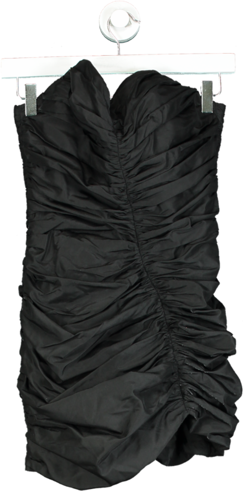 nds The Label Black Ruched Strapless Dress UK 10