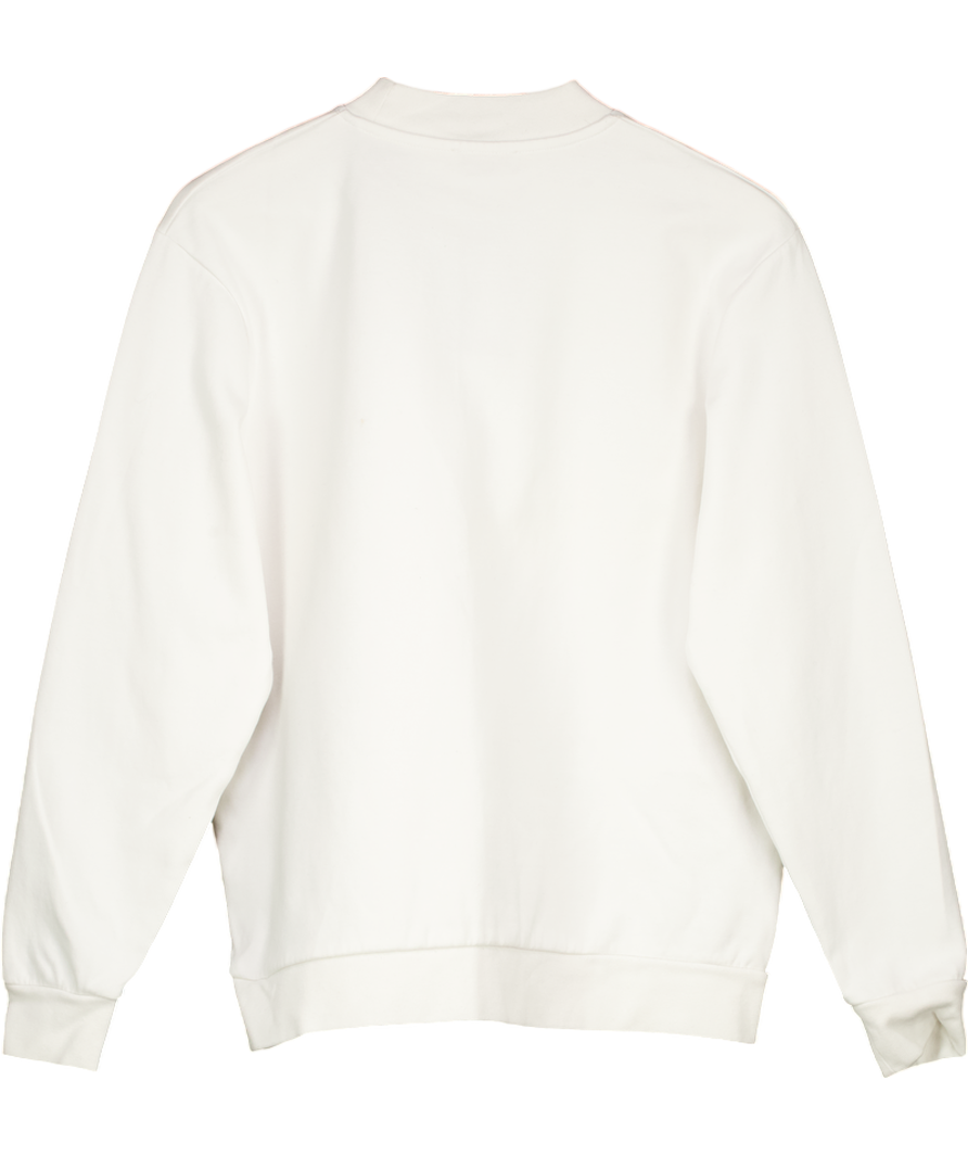 ZARA White Crew Neck Sweatshirt UK M
