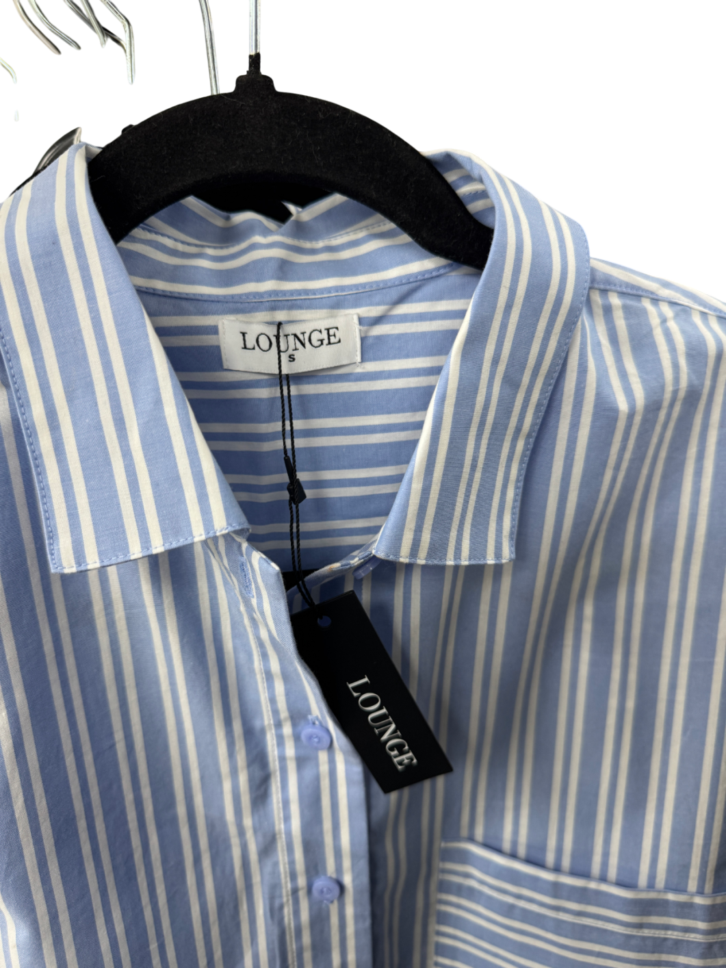 LOUNGE Lounge Apparel Blue Striped Shirt UK S