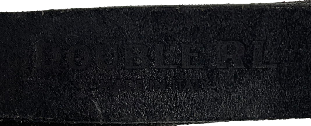 Double RL Black Distressed Rough-out Leather Belt One Size
