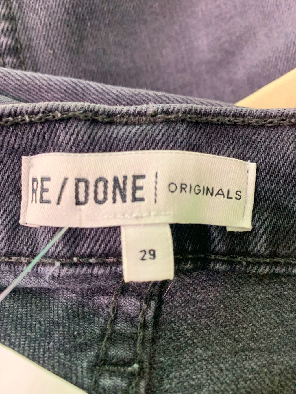 RE/DONE Faded Black High Rise Ankle Crop Jeans UK W29