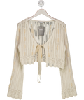 ZARA Cream Tie Front Crochet Knit Cardigan UK S