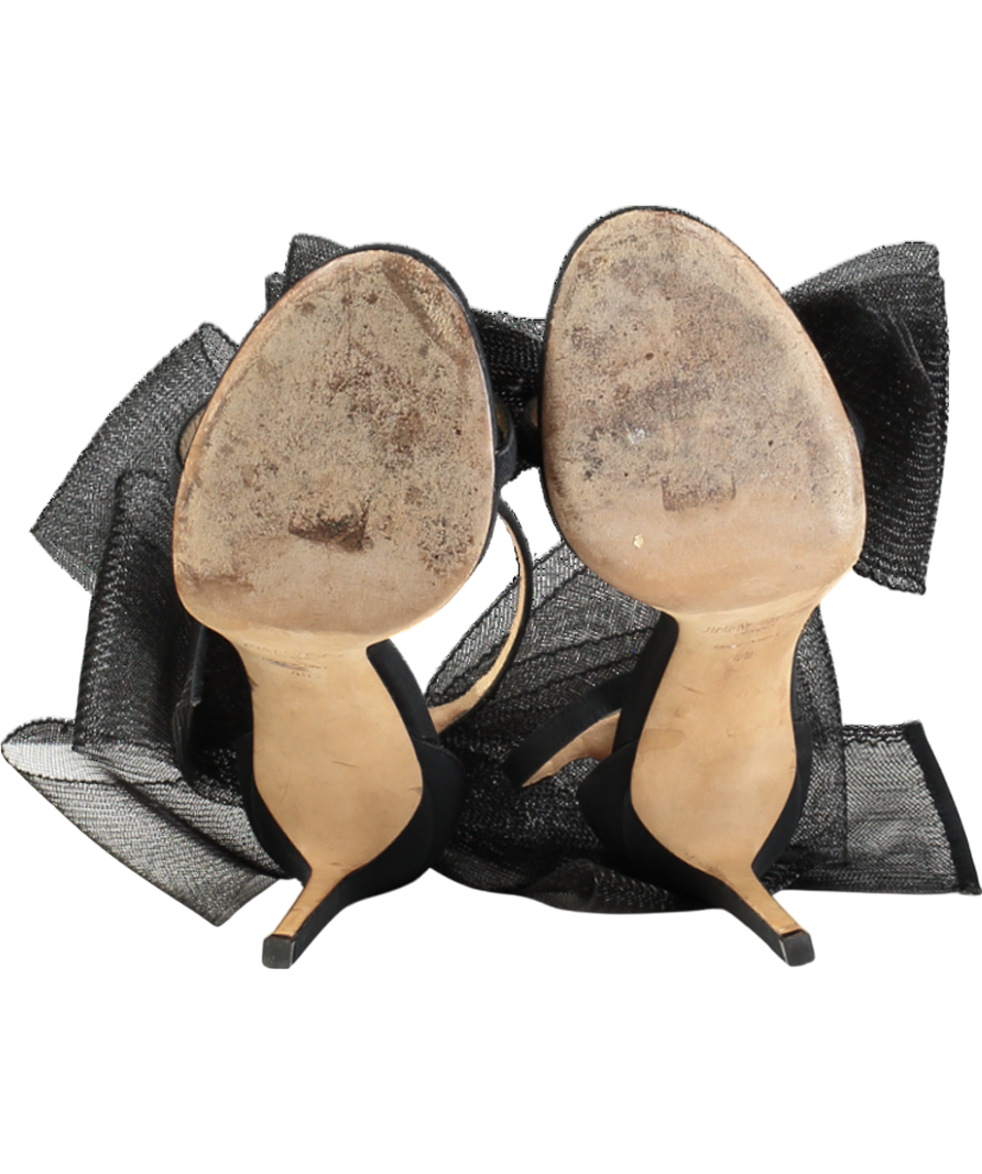 Jimmy Choo Black Averly 100 Bow-trimmed Pumps UK 7 EU 40 👠