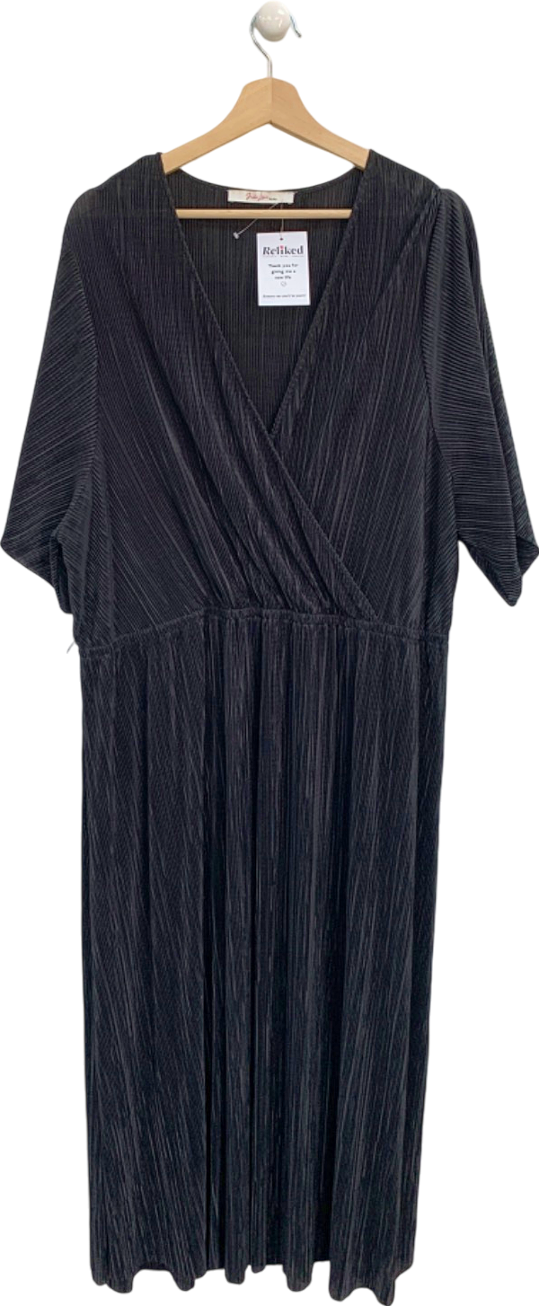 Red Herring Black Ribbed Midi Dress UK 28