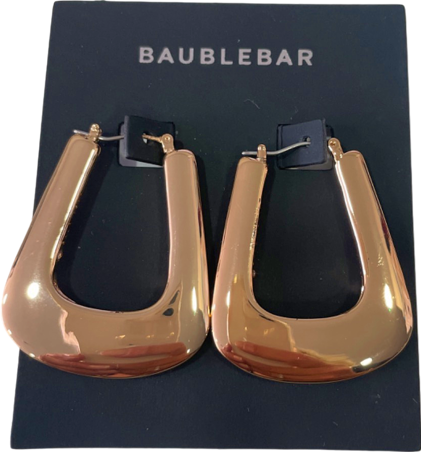 Baublebar Gold Statement Square Hoop Earrings