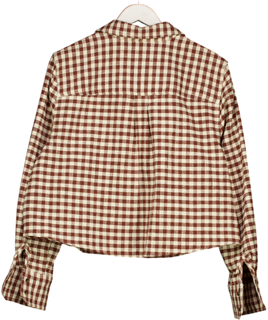 Sezane Brown Heavy-weight Gingham Jacket UK 18