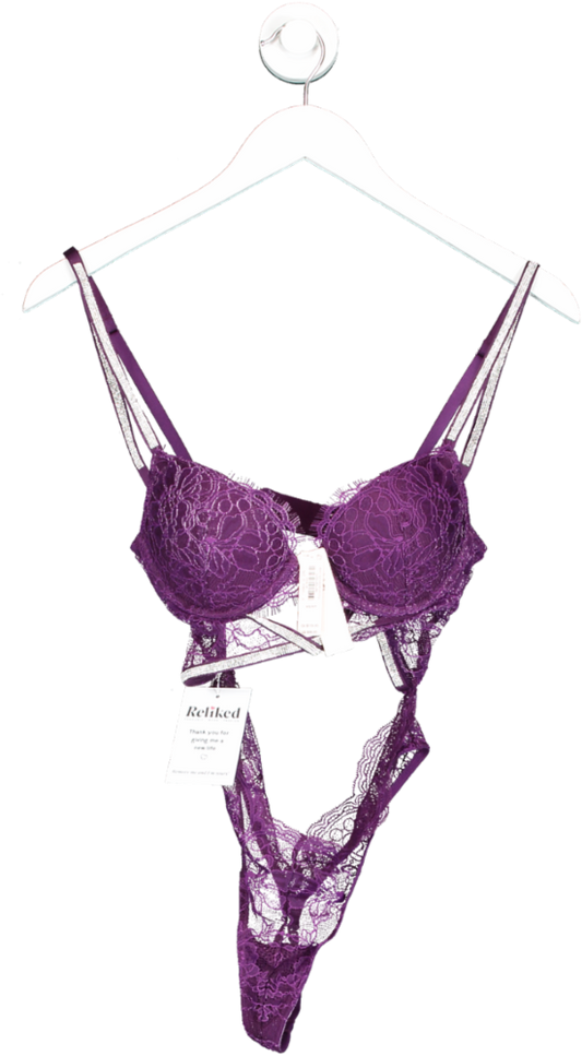 Victoria's Secret Purple Shine Strap Lace Bodysuit BNWT UK XS