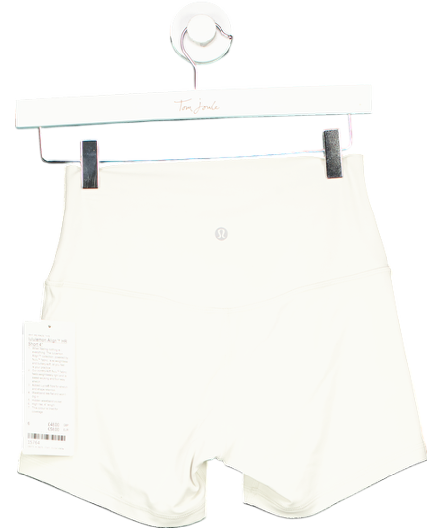 Lululemon Cream Align High Rise Shorts 4” UK 10