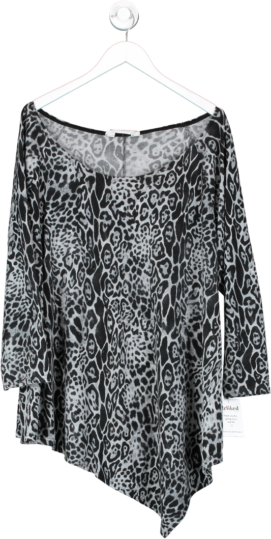 Yours Black Curve Leopard Print Soft Touch Top UK 26-28