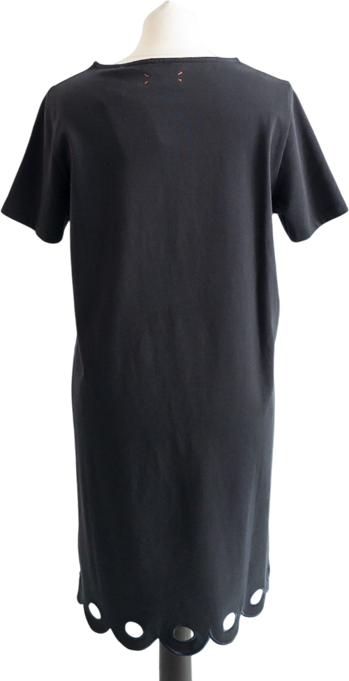 Chinti And Parker Dark Navy Blue Organic Cotton Scalloped Hem Detail T-shirt Dress UK S