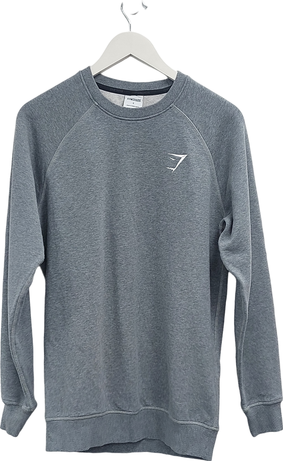 gymshark Grey Long Line Embroidered Logo Sweater UK S