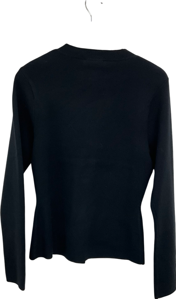 White Fox Can't Justify It Long Sleeve Knit Top Black UK XL