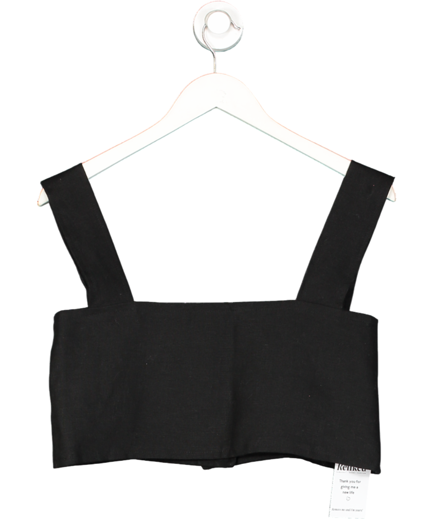 Freya Lillie Black Sadie Linen Bralette UK 8