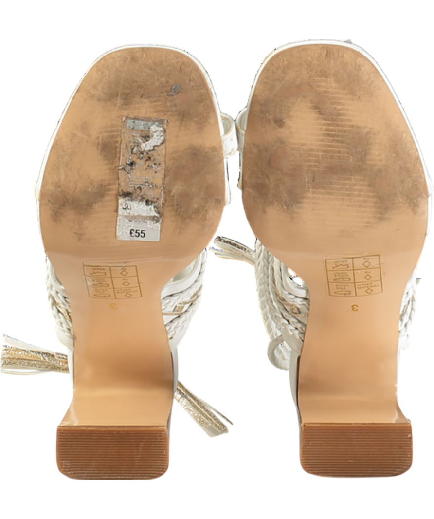 River Island Jersey White Strappy Heels UK 3 EU 36 👠