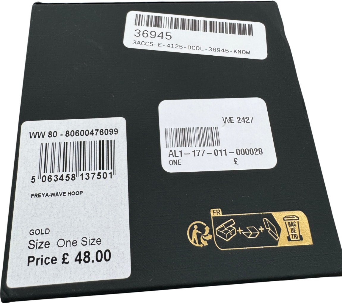 REISS Yellow Freya Wave Hoop Earrings,yellow Gold One Size