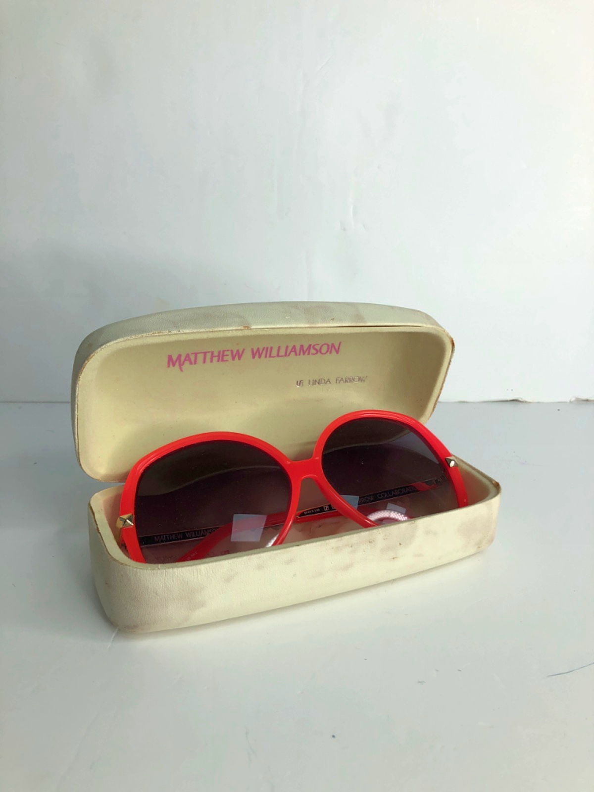 Linda Farrow Red Oversized Sunglasses