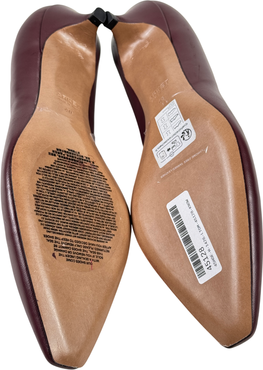 ARKET Burgundy Red Premium Leather Pumps UK 7 EU 40 👠