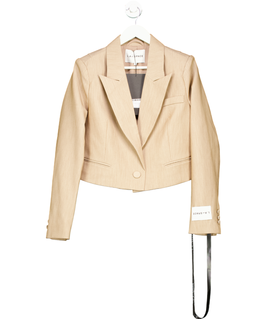 L.A SPACE Beige Harlow Cropped Blazer UK XS/S