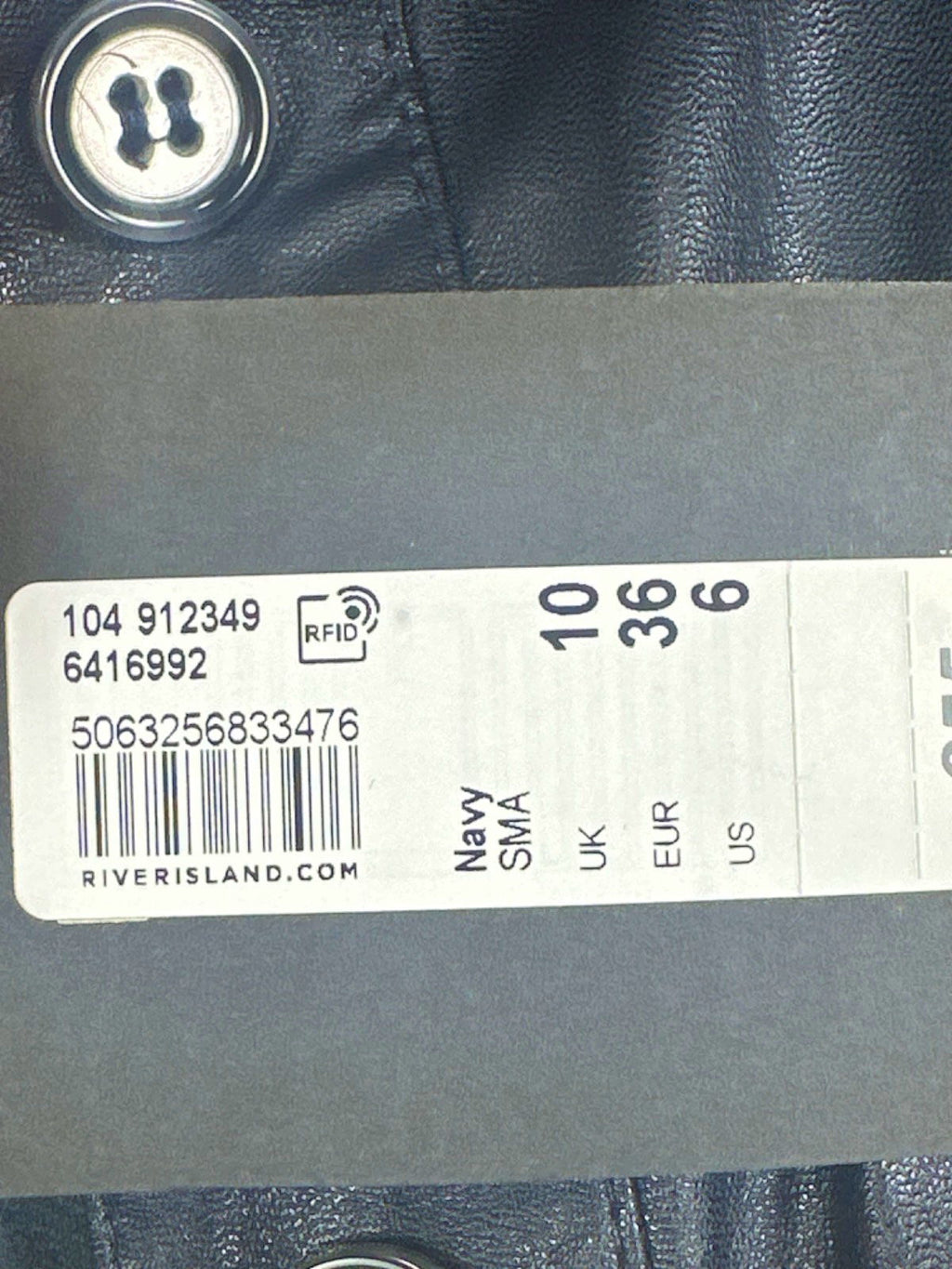 River Island Navy Somewhere To Go Leather Look Dress UK 10