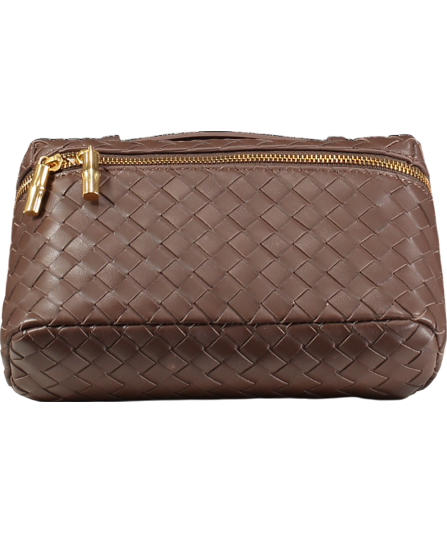 J.Mclaughin Brown Allyson Woven Leather Crossbody