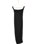 Club L Salome Black Twisted Asymmetric Midi Dress UK 4