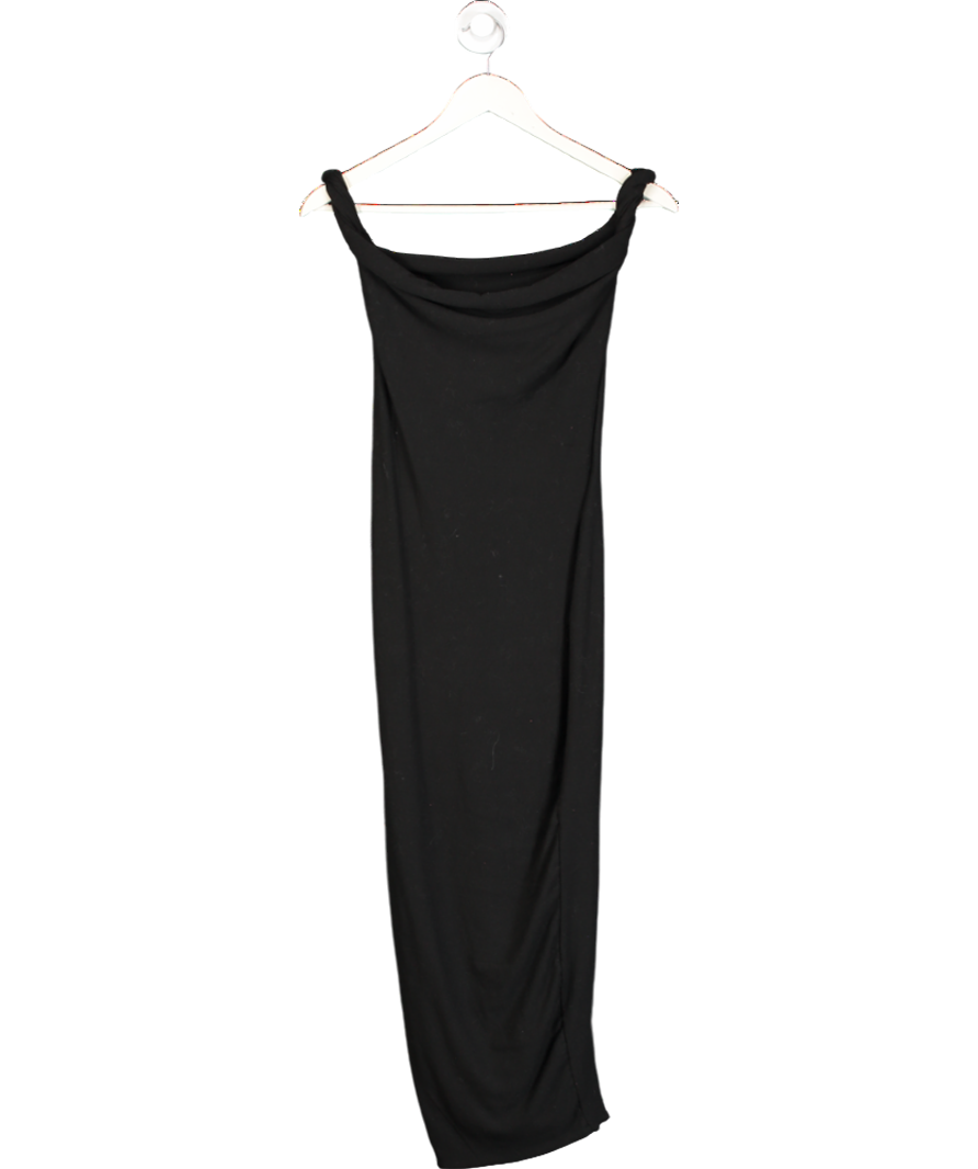 Club L Salome Black Twisted Asymmetric Midi Dress UK 4 - Reliked