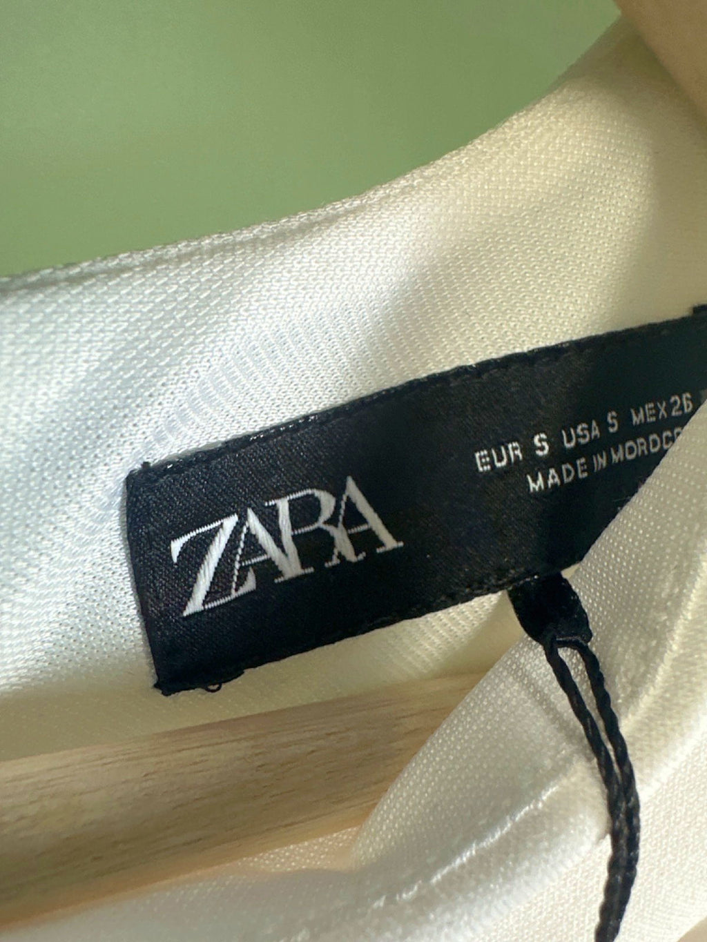 Zara White Asymmetric Crop Top UK S