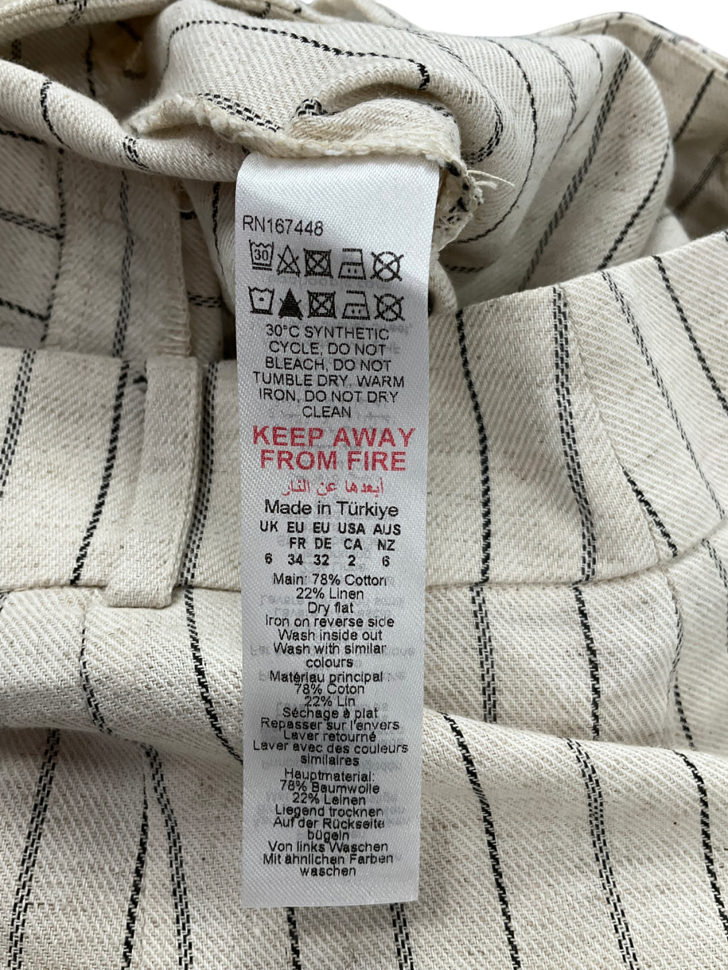 Nasty Gal Cream Premium Tailored Linen Maxi Skirt UK 6