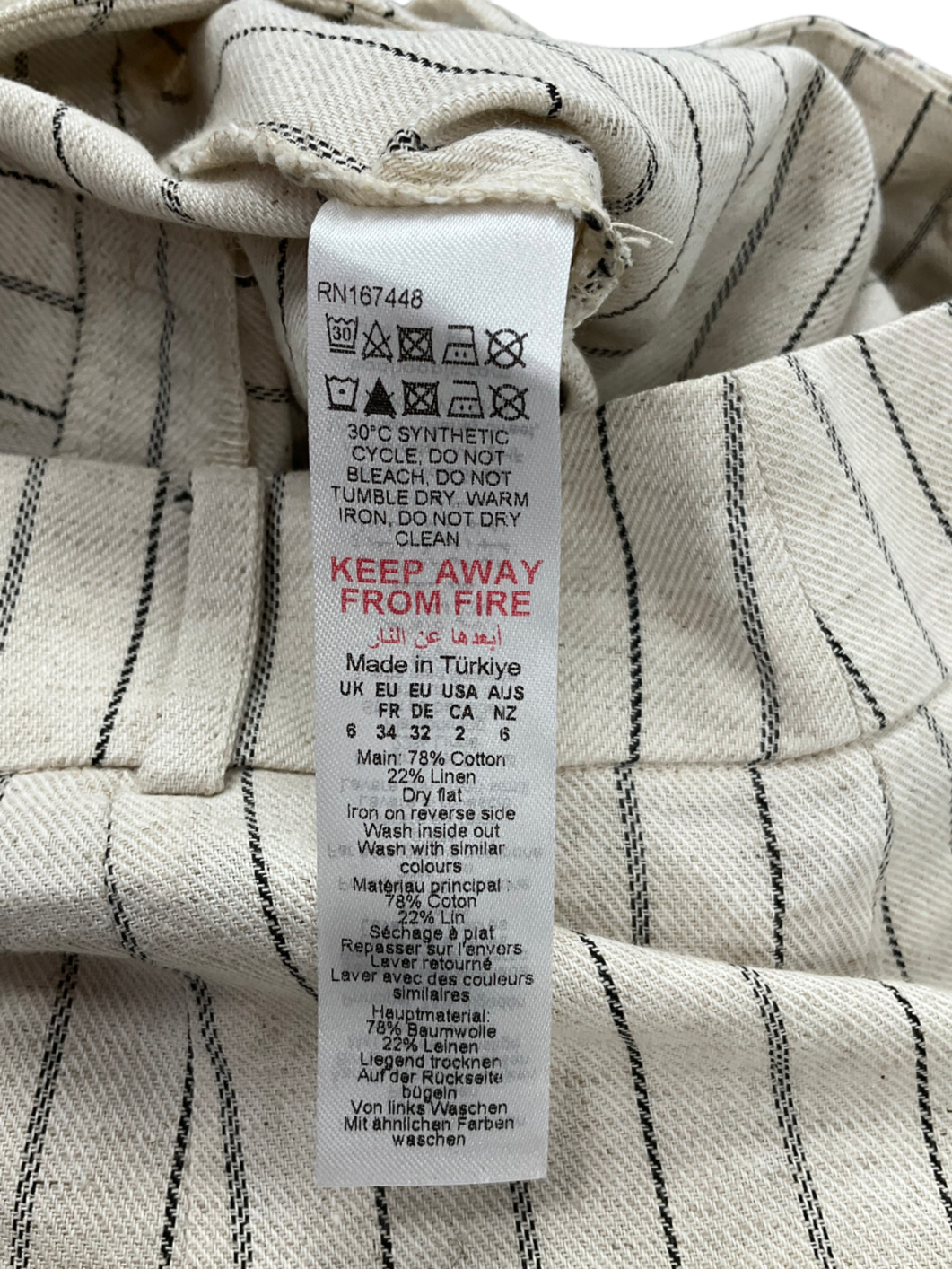 Nasty Gal Cream Premium Tailored Linen Maxi Skirt UK 6