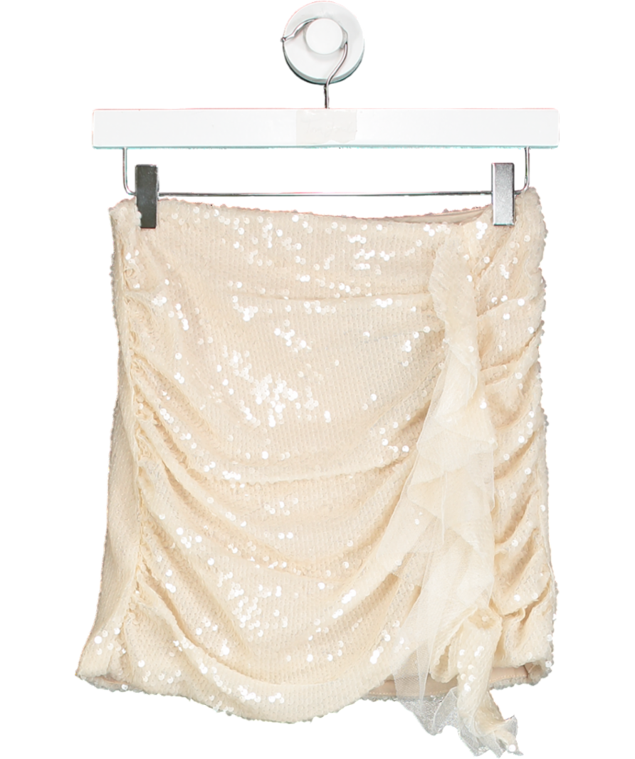 En Saison Nude Sequin Mini Skirt UK XS