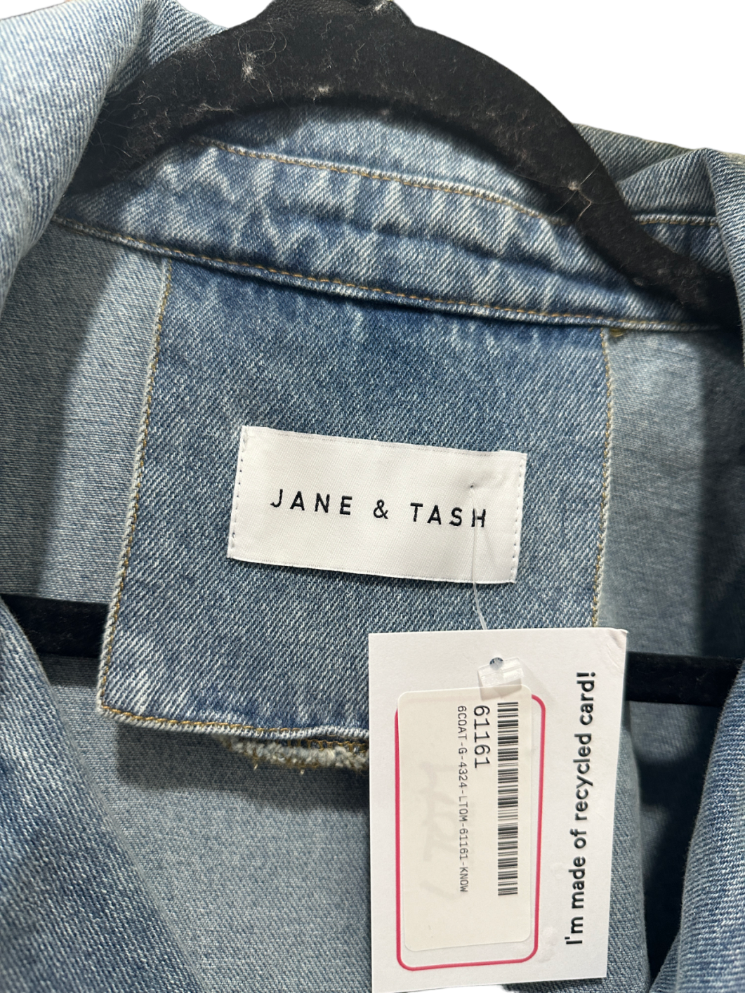 Jane & Tash Blue Denim Biker Jacket UK S