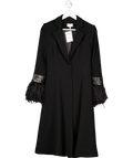 Milly Black Feather Cuff Coat UK 8