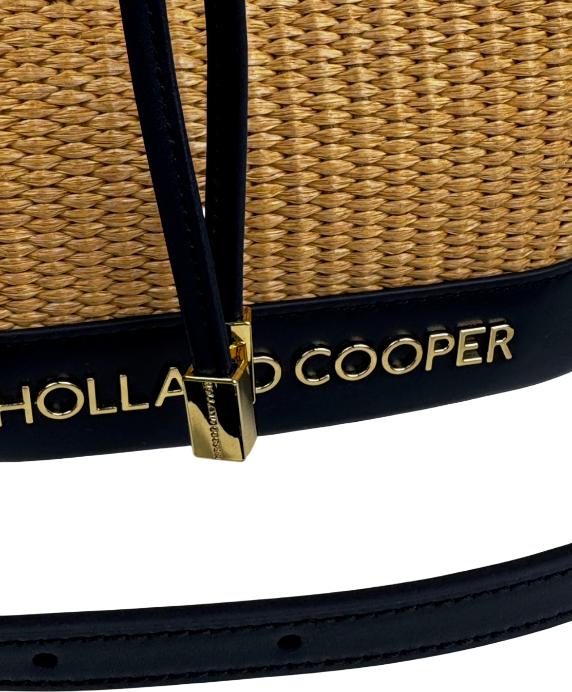 HOLLAND COOPER Abbot Bucket Bag Rattan / Navy Blue
