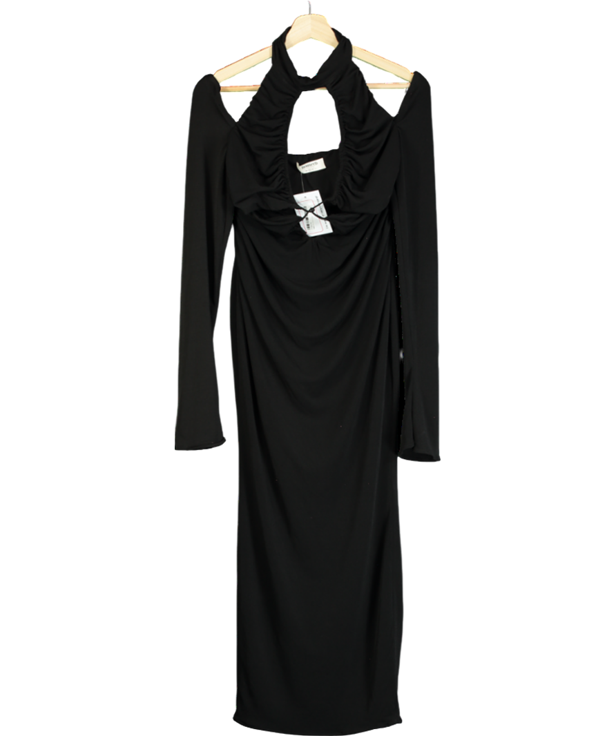 House of CB Black Jersey Cut-out Maxi Dress UK S