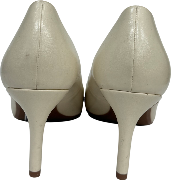 M&S Cream Stiletto Heel Pointed Court Shoes UK 8 EU 41 👠