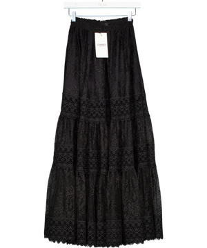 Charo Ruiz Ibiza Black Simet Long Skirt UK S